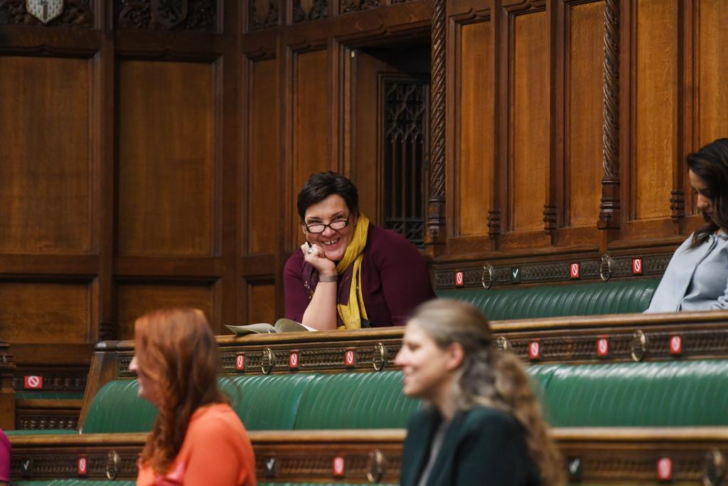 Tonia in the chamber in parliament